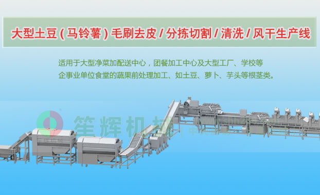 饶阳连续式土豆去皮清洗切割风干生产线